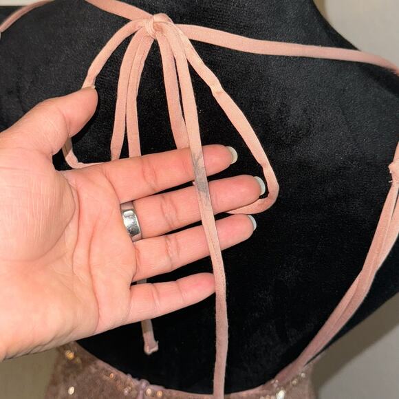 HELLO MOLLY Glitter Gypsy Dress Bronze Women's Small (4) Cocktail Homecoming - Picture 10 of 10